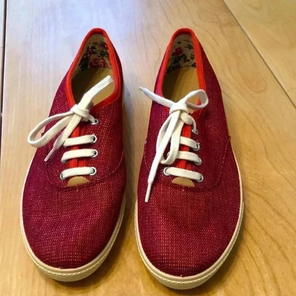 Hotter Mabel red sparkle sneakers. Size 8